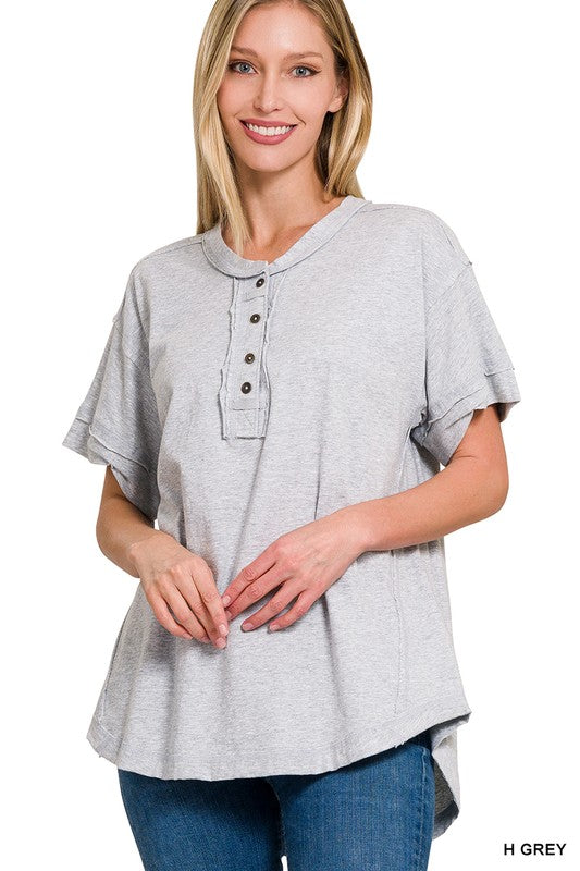 Zenana Button Closure Top